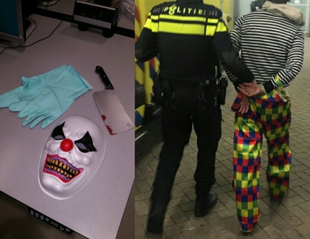 Killer clown in Rotterdam opgepakt