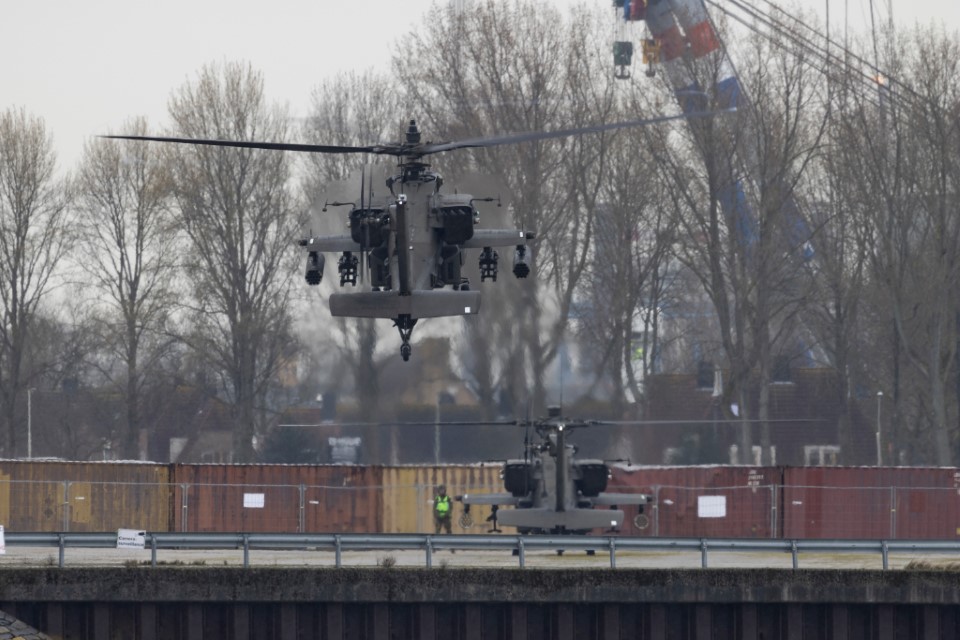 Amerikaanse legerhelikopters in Rotterdam