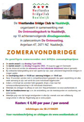 Zomeravond-bridge bij Westlandse Bridge Club