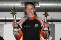 Rosanne den Drijver wint race GK4 Kart Series in Genk