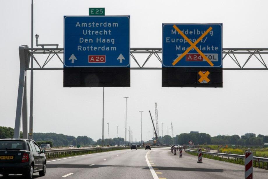 Nachtafsluitingen A20 tussen Maassluis en Vlaardingen-West